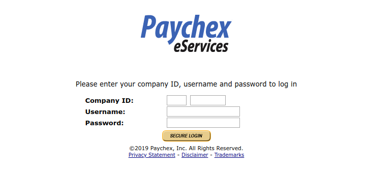 Paychex eServices - Login