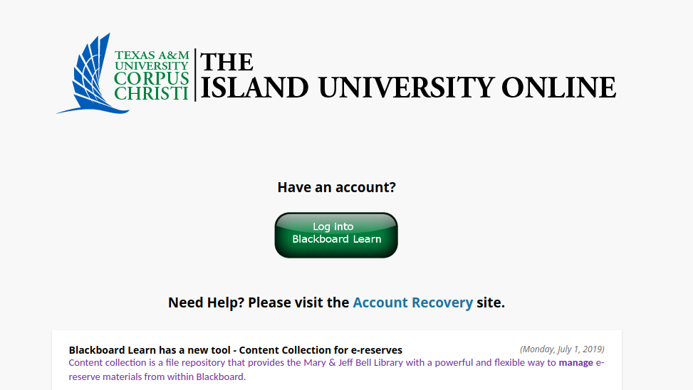 Tamucc Blackboard Logo