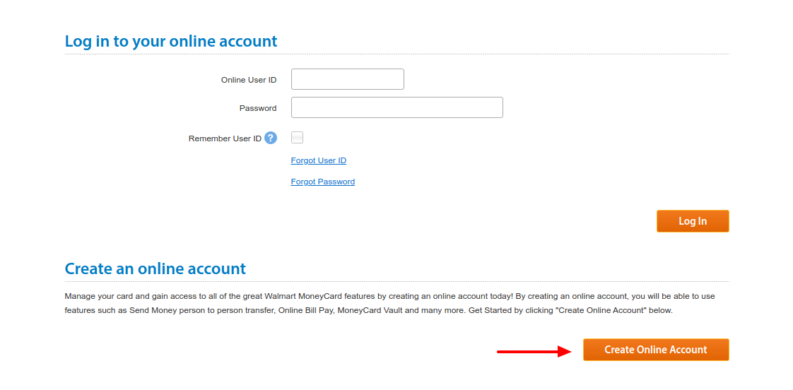 Walmart MoneyCard Log In