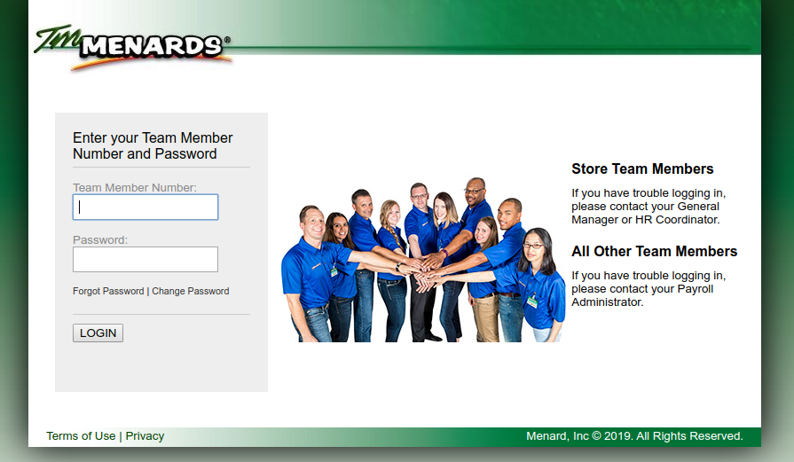 TM Menards Login