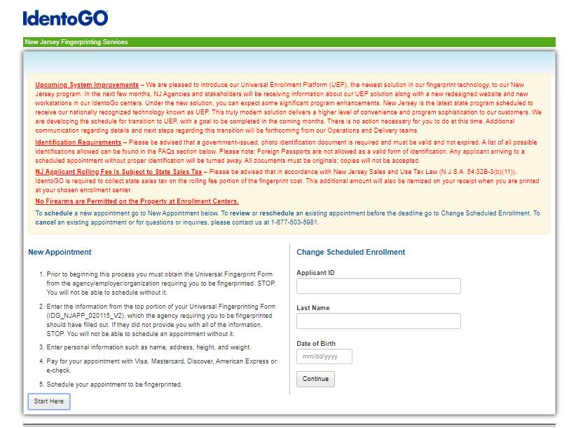 IdentoGO New Jersey Registration