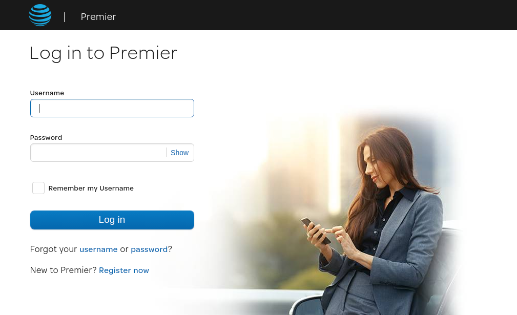 at&t wireless business premier login
