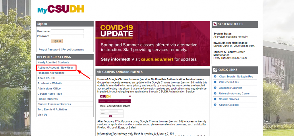 Login Guide for CSUDH Account