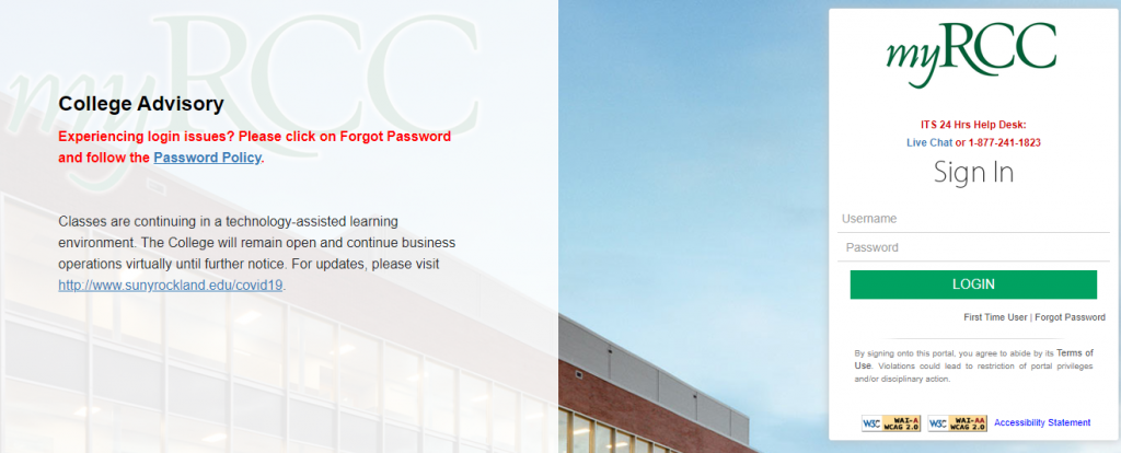 MyRCC Student Login